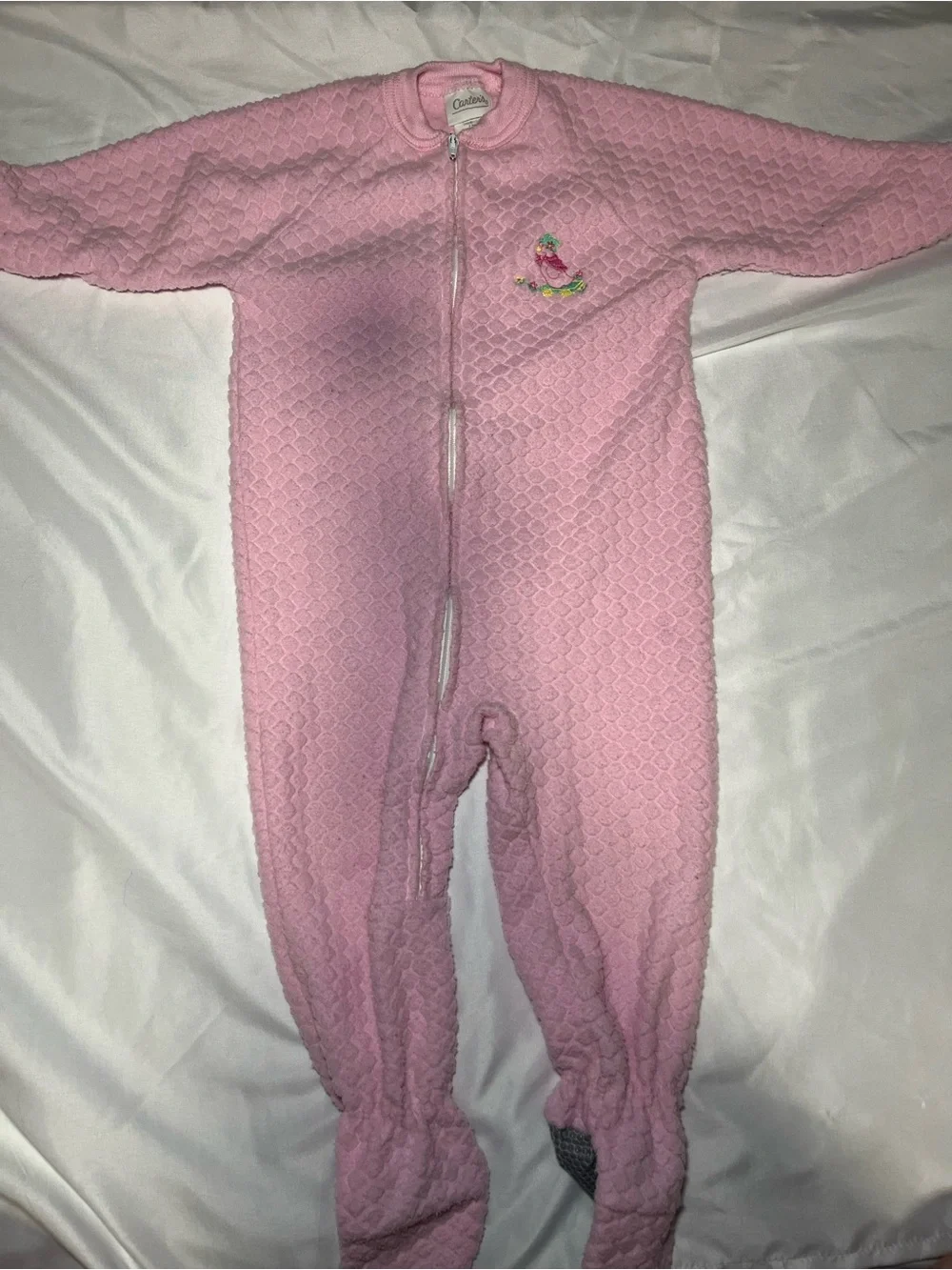Vintage Y2K Carter’s Pink Goose Fleece Footed Sleeper 2T Full Zip Paper Tag